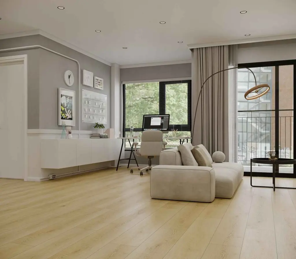 Кварцвиниловый SPC ламинат Alpine Floor Eclipse Super Matt Твист ECO 21-15 1220×228×4 фото в интерьере